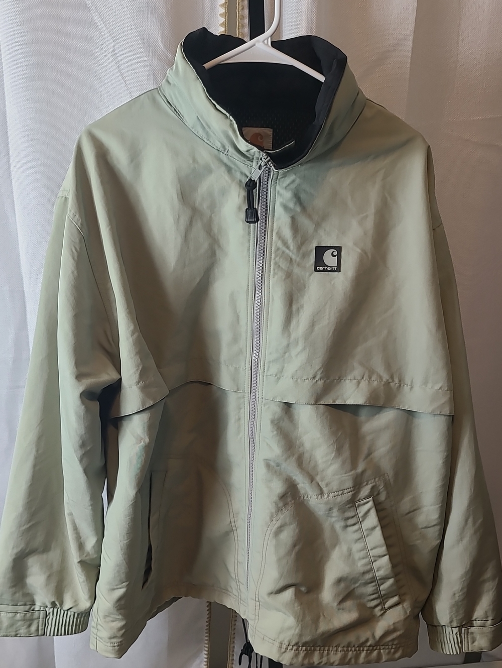 vintage Carhartt sage green nylon windbreaker jacket from the 2000s Mens XXL